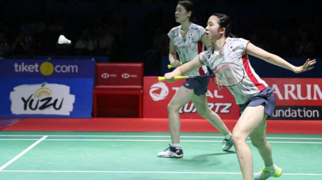 Mayu Matsumoto/Wakana Nagahara di final Indonesia Open 2019.