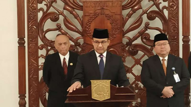 Gubernur DKI Jakarta Anies Baswedan di Balai Kota.