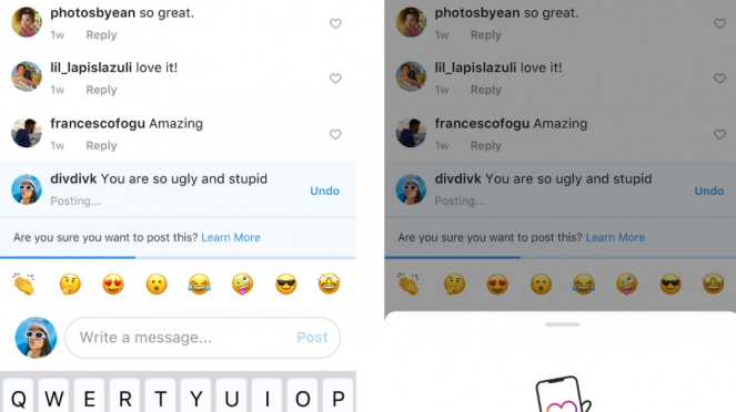 Fitur Instagram mencegah pengguna memosting komentar bernada negatif