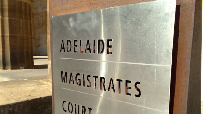 A sign outside Adelaide Magistrates Court