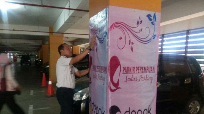 Lahan parkir khusus wanita di Depok, Selasa, 9 Juli 2019.