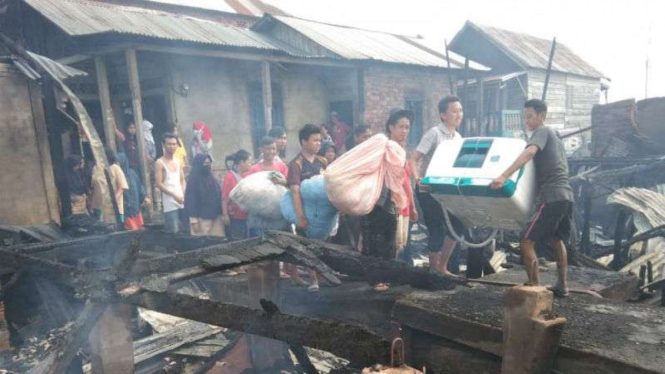 Kebakaran di Kelurahan Ogan Baru, Kecamatan Kertapati, Palembang.
