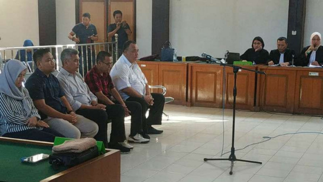 Lima komisioner KPU Palembang jalani sidang di PN Palembang, Sumatera Selatan.