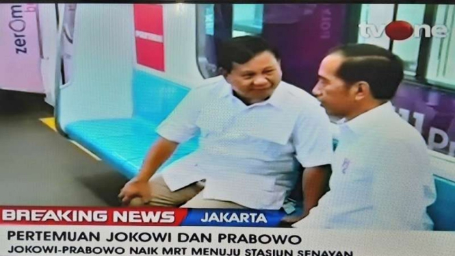 Jokowi dan Prabowo di MRT