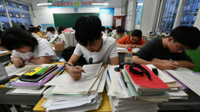 Ujian masuk universitas nasional China, salah satu yang terberat di dunia.-Getty Images