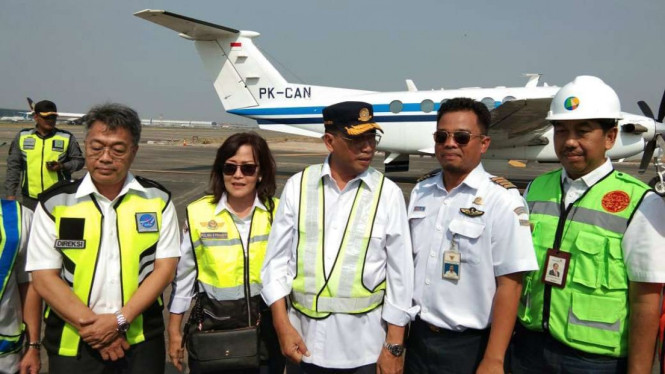 Menteri Perhubungan, Budi Karya Sumadi di Bandara Soetta.