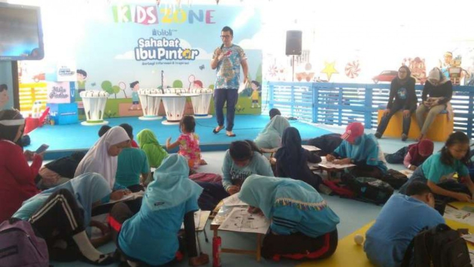 Suasana area Kids Zone di venue Indonesia Open 2019, Istora GBK.