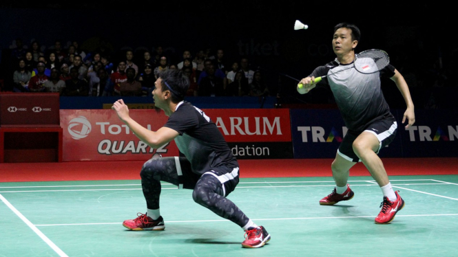 Kalahkan Ahsan-Hendra, Marcus Gideon-Kevin Sanjaya Juarai Indonesia Open 2019