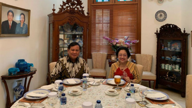 Prabowo Subianto dan Megawati Soekarnoputri saat bertemu pada 24 Juli 2019