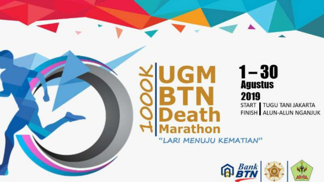 Poster lari marathon bertuliskan 'UGM BTN Death Marathon'  