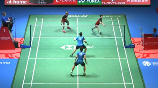 Kevin Sanjaya/Marcus Fernaldi Gideon vs Aaron Chia/Soh Wooi Yik di Japan Open