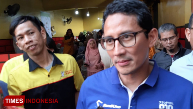 Mantan Cawapres Pada Pilpres 2019 Sandiaga Uno. (FOTO: Rizki Amana/TIMES Indonesia)