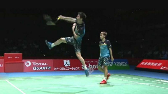 Ganda putra Indonesia, Kevin Sanjaya Sukamuljo/Marcus Fernaldi Gideon.