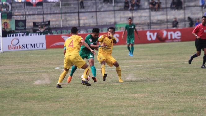 Pertandingan PSMS Medan vs Sriwijaya FC di Liga 2 2019