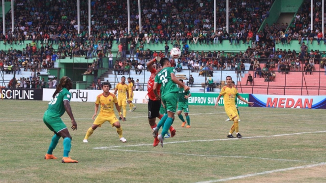 Pertandingan PSMS Medan vs Sriwijaya FC di Liga 2 2019