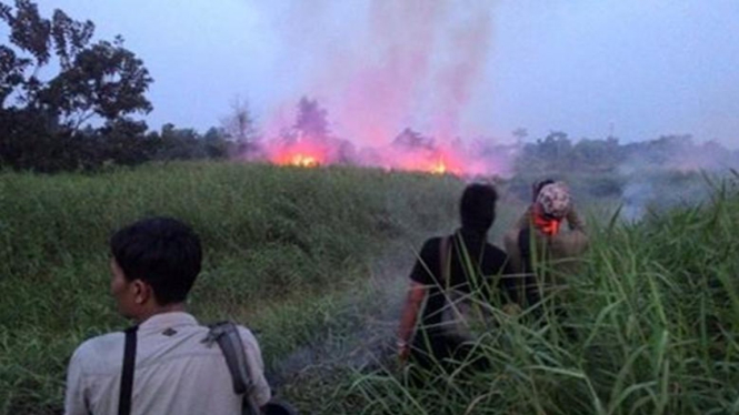 Kebakaran Lahan di Riau (Foto: Facebook Andika)