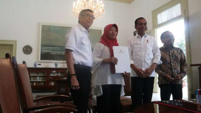 Baiq Nuril bertemu Presiden Jokowi di Istana Bogor
