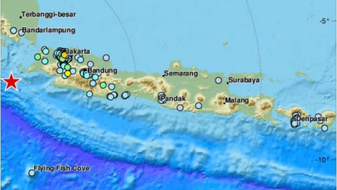 Titik-titik wilayah yang mengalami gempa