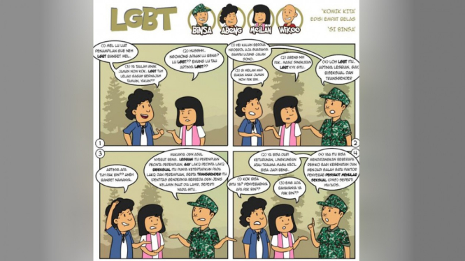 Cuitan LGBT dari akun Twitter Puspen TNI