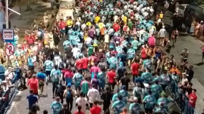 Surabaya Marathon di Jalan Embong Malang Surabaya, Jawa Timur