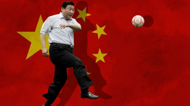 Presiden Xi Jinping bertekad China akan jadi kekuatan adi daya sepakbola di tahun 2050.