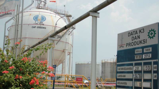 Perusahaan gas di Babelan, Kabupaten Bekasi, Jawa Barat.