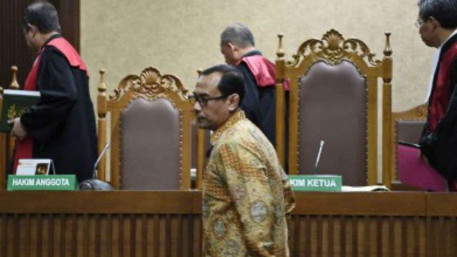 Terdakwa kasus dugaan suap jual beli jabatan di Kemenag Haris Hasanudin.