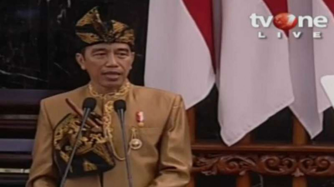 Presiden Joko Widodo mengikuti sidang tahunan dan menyampaikan pidato kenegaraan