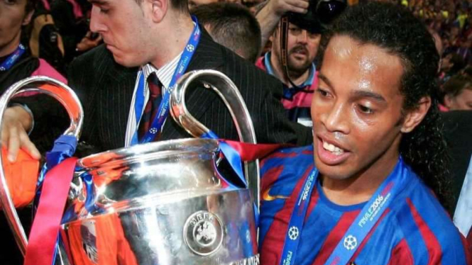Ronaldinho saat membawa Barcelona juara Liga Champions 2005/2006