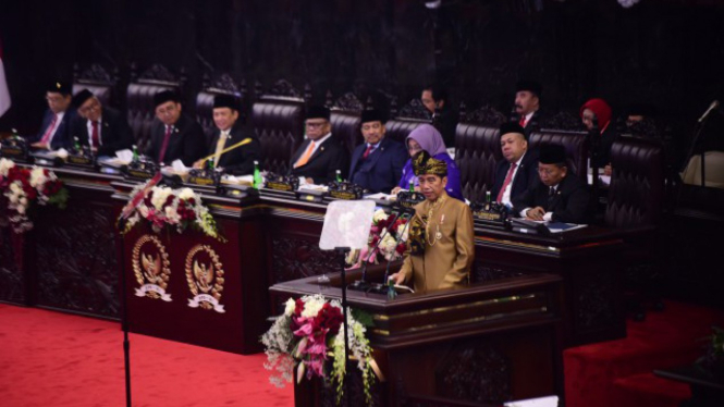 Presiden Joko Widodo saat membacakan Pidato Kenegaraan 