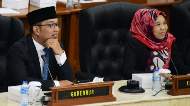 Gubernur Jawa Barat Ridwan Kamil di DPRD Jabar, Jumat, 16 Agustus 2019.