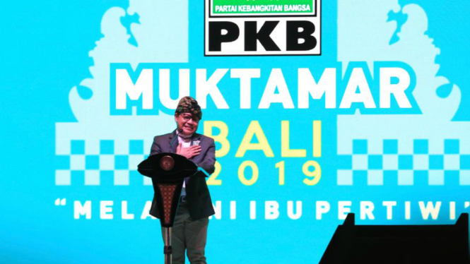 Ketum PKB Muhaimin Iskandar atau Cak Imin di Muktamar PKB