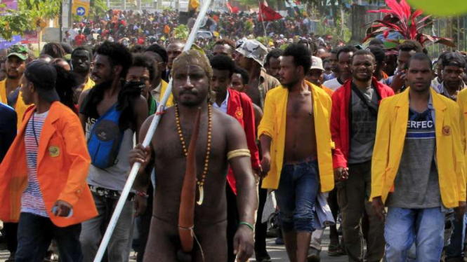 Ilustrasi demo di Papua