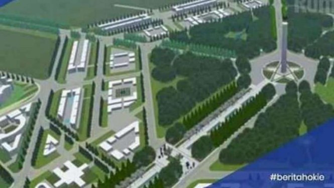 Gambar rencana pembangunan ibukota baru yang direncanakan di Kalimantan Timur.