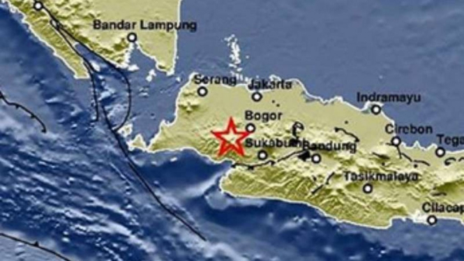 Lokasi gempa Bogor