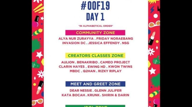 ON OFF Festival line up day 1. 