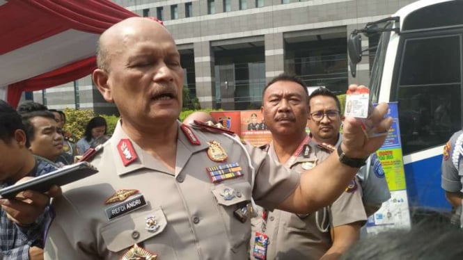 Kepala Korps Lalu Lintas Polri Irjen Pol Refdi Andri usai membuka Rapat Koordinasi Pembina Samsat Tingkat Nasional 2019 pada Selasa, 27 Agustus 2019.