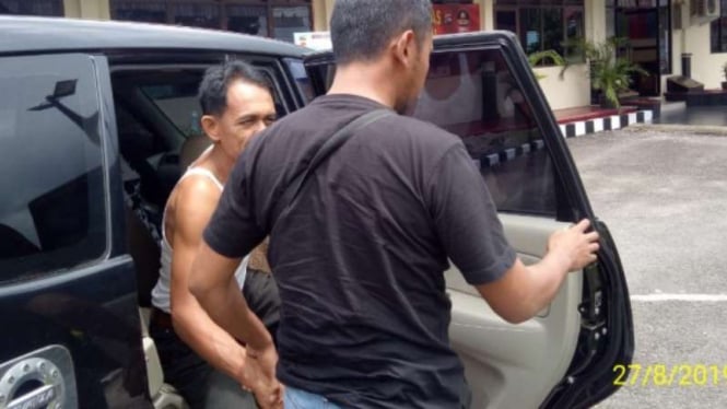 Z alias Puri (53), aktor pembalakan liar hutan ditangkap polisi.