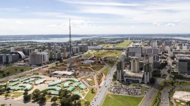 Pemandangan Kota Brasilia, ibu kota Brasil sejak 1960.