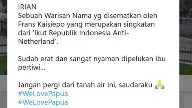 #WeLovePapua trending di Twitter