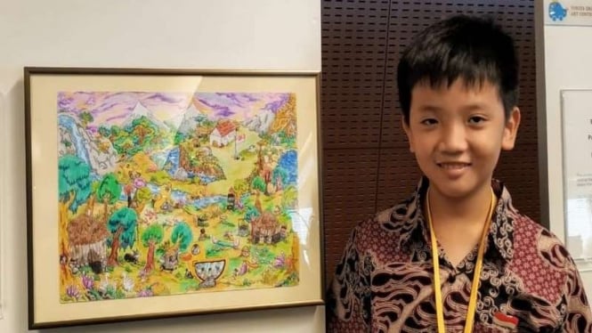 Damion Deven, anak usia 10 tahun dari Surabaya pemenang lomba di Jepang