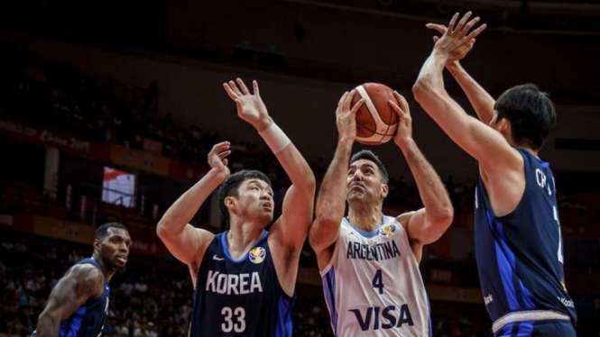Pertandingan Piala Dunia Basket 2019 antara Argentina melawan Korea Selatan