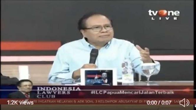 Rizal Ramli bicara Jalan Terbaik bagi Papua dalam acara ILC di tvOne 