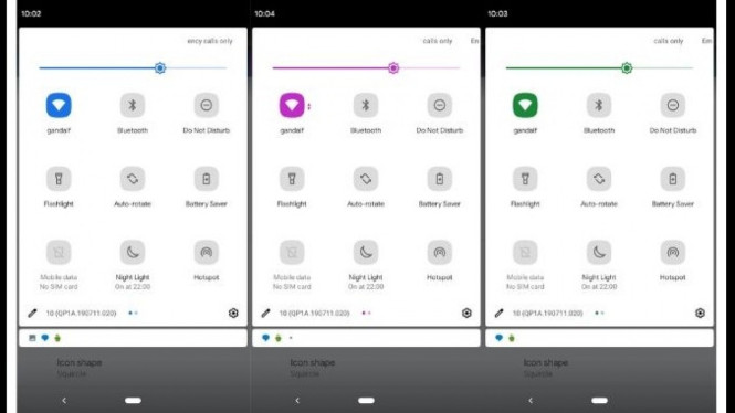 Warna aksen pada tema bawaan Android 10 bisa diubah