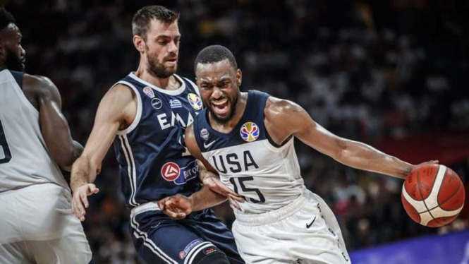 Pertandingan Piala Dunia Basket 2019 antara Amerika Serikat kontra Yunani