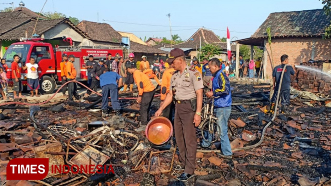 Salah satu lokasi kebakaran di Sragen, Senin (9/9/2019). (Foto: Mukhtarul Hafidh/TIMES Indonesia)