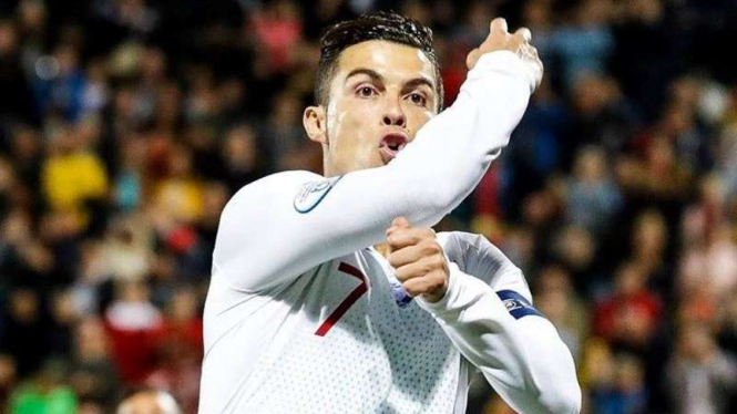 Kapten sekaligus penyerang Timnas Portugal, Cristiano Ronaldo