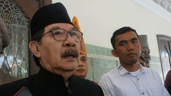 Mantan Ketua KPK Antasari Azhar di Solo, Jawa Tengah, Sabtu, 14 September 2019.