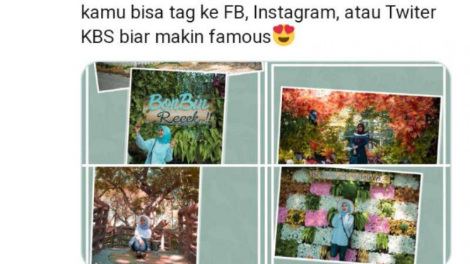 Unggahan bunga plastik KBS di akun Twitter resmi Kebun Binatang Surabaya. 