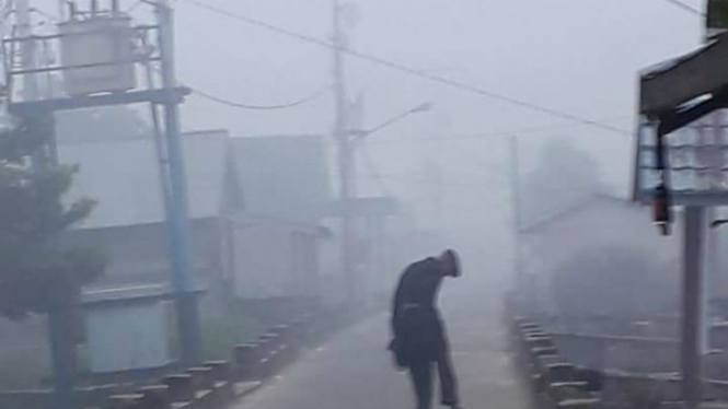 Ilustrasi kabut asap di Jambi
